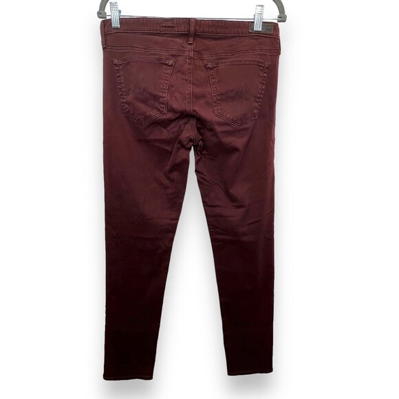 Adriano Goldschmied The Stilt Cigarette Leg Burgundy Zip Pants Women’s - Picture 2 of 7